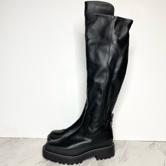 Sam Edelman Lerue Lug Sole Faux Leather Boot 9 1/2 M - Picture 1 of 16